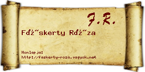 Fáskerty Róza névjegykártya